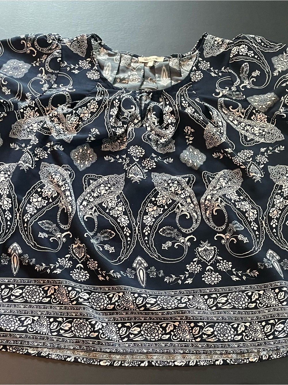 bleuh ciel Black and White Paisley-Print Blouse
